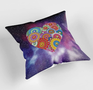 Preview: Diamond Painting Kissenbezug Herz